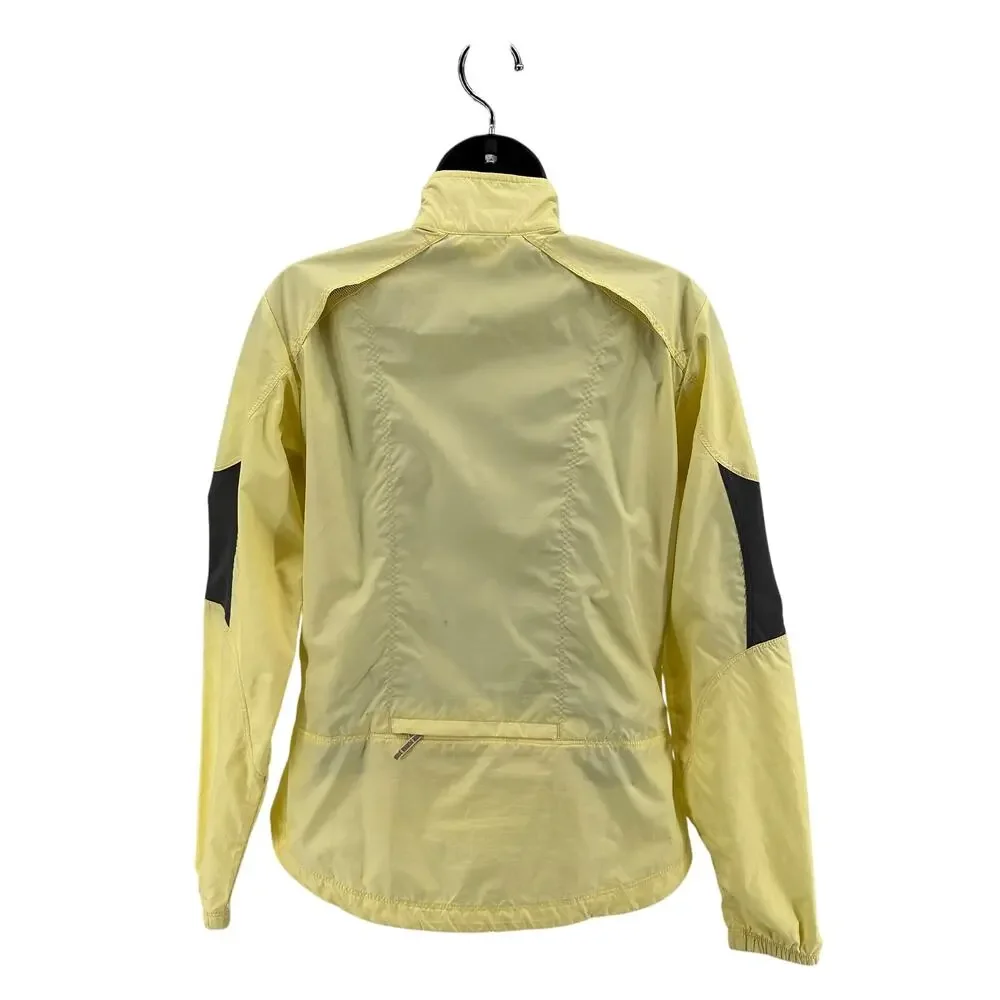 Nike Windbreaker Jacket WMNS S Yellow Full Zip, Reflective Sleeves, Lightweight